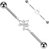 Titanium Industrial Barbell flower chain zirconia Internally Threaded