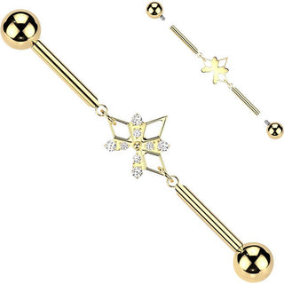 Titanium Industrial Barbell flower chain zirconia Internally Threaded