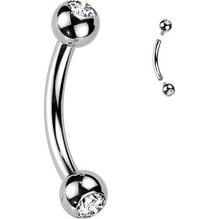 Titanium Eyebrow Piercing Ball Silver Internally Threaded