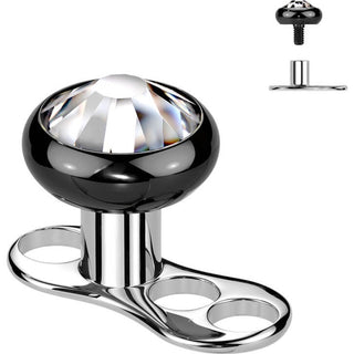 Titanium Dermal Anchor 2mm rise 3 holes zirconia flat top Internally Threaded