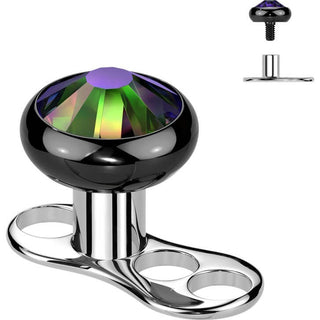 Titanium Dermal Anchor 2mm rise 3 holes zirconia flat top Internally Threaded