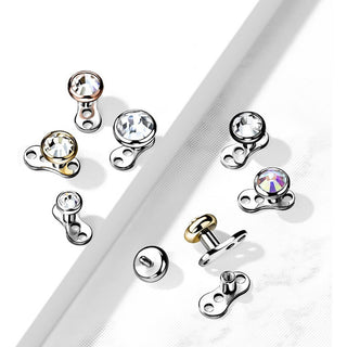 Titanium Dermal Anchor 2mm rise 3 holes zirconia flat top Internally Threaded