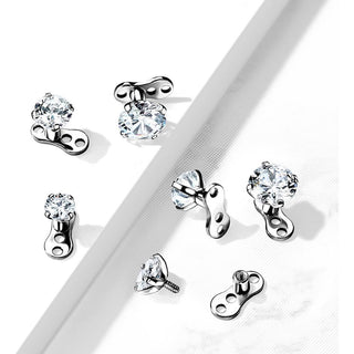 Titanium Dermal Anchor 2 mm rise 3 holes zirconia flat top Internally Threaded