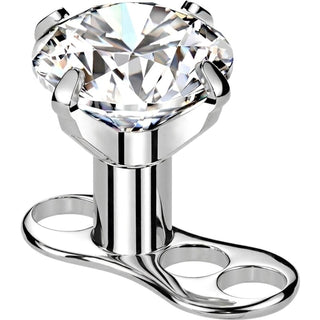 Titanium Dermal Anchor 2 mm rise 3 holes zirconia flat top Internally Threaded
