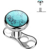 Titanium Dermal Anchor 3 holes natural stone Internally Threaded
