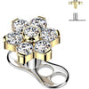Titanium Dermal Anchor 3 hole flower zirconia Internally Threaded