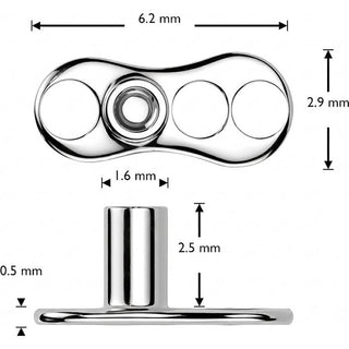 Titanium Dermal Anchor 3 hole triangle zirconia Internally Threaded