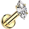 Titanium Labret marquise cut zirconia Internally Threaded