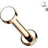 Titanium Labret Flat Round Internally Threaded
