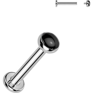 Titanium Labret natural stone Internally Threaded