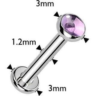 Titanium Labret natural stone Internally Threaded