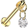 Titanium Labret dangle zirconia Internally Threaded