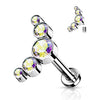 Titanio Labret 5 Circonita Plana Plata Rosca interna Labret