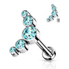 Titanio Labret 5 Circonita Plana Plata Rosca interna Labret
