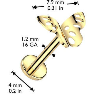 Titanium Labret butterfly Internally Threaded