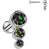 Titanium Labret 3 Zirconia Flat Silver Internally Threaded