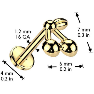 Titanio cerezas Rosca interna Labret