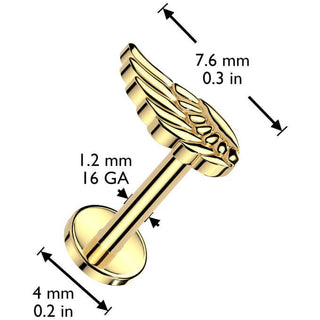 Titanio ala de ángel Rosca interna Labret