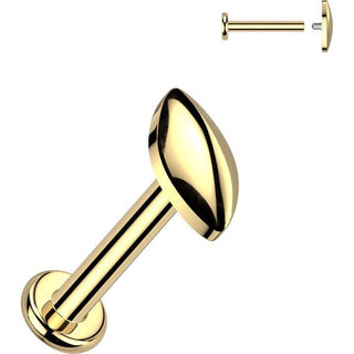 Titanium Labret rounded marquise Internally Threaded