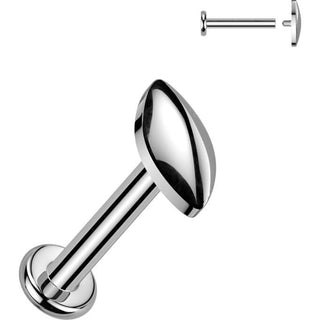 Titanium Labret rounded marquise Internally Threaded