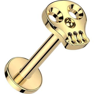 Titanium Labret Skull Internally Threaded