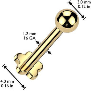 Titanio bola base flor Rosca interna Labret