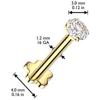 Titanio circonita base flor Rosca interna Labret