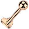 Titanium Labret heart Internally Threaded