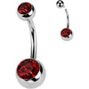 Titanium Belly Button Piercing Ball Zirconia Internally Threaded