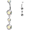 Titanium Belly Button Piercing dangle zirconias Internally Threaded
