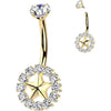 Titanium Belly Button Piercing star zirconia Internally Threaded
