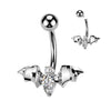 Titanium Belly Button Piercing bat zirconia Internally Threaded