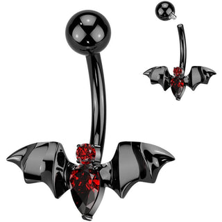 Titanium Belly Button Piercing bat zirconia Internally Threaded