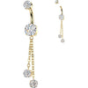 Titanium Belly Button Piercing zirconia chain dangle Internally Threaded