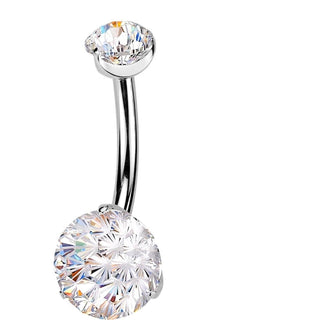 Titanium Belly Button Piercing double zirconia Internally Threaded
