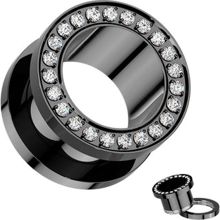 Titanium Tunnel cnc set cubic zirconia rim Internally Threaded