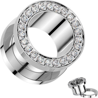 Titanium Tunnel cnc set cubic zirconia rim Internally Threaded