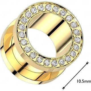 Titanium Tunnel cnc set cubic zirconia rim Internally Threaded