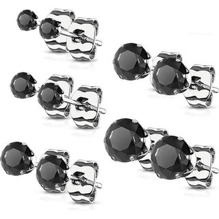 Zirconia Silver 5 pair, 5 s pairs