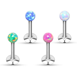 Labret Opal Ball Internally Threaded, 4  pieces