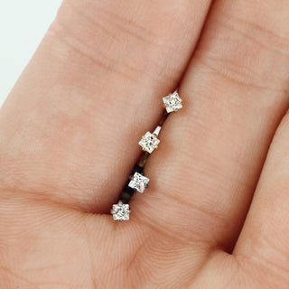 Labret Square Zirconia Internally Threaded, 4  pieces