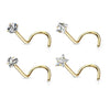 Nose Screw Set Zirconia Silver, 4  pieces