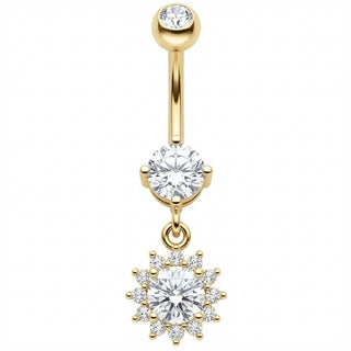 Piercing ombligo Colgante Flor de Cristal