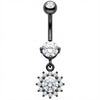 Piercing ombligo Colgante Flor de Cristal