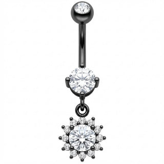 Piercing ombligo Colgante Flor de Cristal