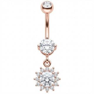 Piercing ombligo Colgante Flor de Cristal