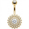 Piercing ombligo Girasol Pavé con Cristales
