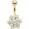 Piercing ombligo Copo Nieve Cristal Baguette
