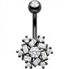 Piercing ombligo Copo Nieve Cristal Baguette
