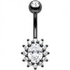 Piercing ombligo Halo Cristal Ovalado Radiante